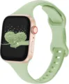 Groene slanke siliconen horlogeband vervangende band compatibel met smartwatches - 38/40/41mm / Muntgroen