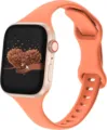 Compatibel siliconen horlogebandje voor Apple Watch, slanke taille design in oranje. - 38/40/41mm / Oranjerood
