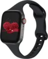 Siliconen slanke taille horlogeband compatible met Apple Watch, stijlvol zwart design. - 38/40/41mm / Zwart