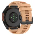 Replacement silicone watch band for Fenix 8, dual-color design with stainless steel buckle. - Black Buckle / 22mm Stainless Steel Buckle / Flagship Apricot