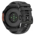 Cinturino di ricambio in silicone per Garmin Fenix 8 51mm nero accessorio sportivo resistente - Fibbia nera / fibbia in acciaio inossidabile da 22 mm / Nero carbone