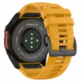 Replacement silicone watch strap compatible with Garmin Fenix 8, durable and comfortable for sports. - Black Buckle / 22mm Stainless Steel Buckle / Official Orange