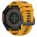 Silicone replacement watch strap compatible with Garmin Fenix 8 51mm quick fit band - Black Buckle / 22mm Stainless Steel Buckle / Official Orange + Dark Gray