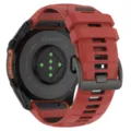 Silicone watch strap for Garmin Fenix 8, 51mm replacement band with black stainless steel buckle. - Black Buckle / 22mm Stainless Steel Buckle / Red and Black