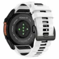 Replacement white silicone watch strap for Garmin Fenix 8 51mm outdoor smartwatch accessory. - Black Buckle / 22mm Stainless Steel Buckle / White and Black
