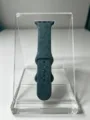 Silicone engraved watch band with floral rose pattern for Apple Watch replacement strap. - 40/41mm / Rose Pine Green