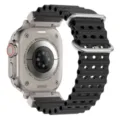 Silicone ocean armor watch band for Apple Watch Ultra 49mm, black vented strap replacement. - Universal 42/44/45/46/49mm / Black