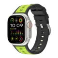 Replacement silicone strap and watch case set compatible with smartwatches, durable and sporty. - 38/40/41mm / Black + Lime