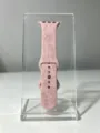 Pink silicone watch strap compatible with smartwatches, featuring engraved floral dandelions. - 40/41mm / Rose Pink Sand