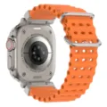 Orange ocean silicone watch strap replacement for Apple Watch Ultra 49mm with titanium buckle - Universal 42/44/45/46/49mm / Orange