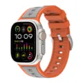Replacement silicone watch band orange grey compatible with Apple Watch Ultra smartwatch - 42/44/45/49mm / Orange and Grey