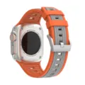 Silicone strap replacement compatible with Apple Watch Ultra 49mm orange grey band - 38/40/41mm / Orange and Grey