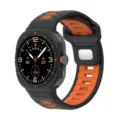 Dual-color sports silicone watch strap compatible with 47mm smartwatches, durable and comfortable. - Galaxy Watch Ultra 1/2 / Black+Orange