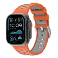 Silicone watch band with tire texture replacement strap for sports smart watch accessories. - 38/40/41mm / Orange and Grey