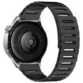 Black silicone watch strap compatible with Huawei GT smartwatch, size 20mm 22mm. - 20mm / Black