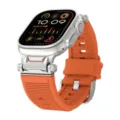 Orange silicone replacement watch band with mechanical metal connector for ultra sports models - 42/44/45/46/49MM / Orange