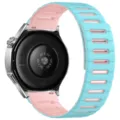 Dual-color magnetic silicone watch band, cyan and pink variant for smart watch replacement. - 20mm / Youth Blue Pink