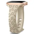 Silicone Watch Band for Apple Watch Khaki Engraved Leopard Print Strap Replacement - Rock