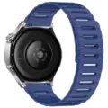 Blue silicone magnetic hollow watch strap compatible with smartwatches, durable design. - 20mm / Midnight Blue