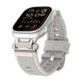 Mecha silicone strap with metal connector for Apple Watch Ultra, durable sports band. - 42/44/45/46/49MM / Starlight