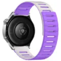 Dual-color purple white silicone magnetic watch strap replacement compatible with smartwatches. - 20mm / Starry Purple