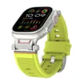 Replacement silicone strap with metal connector for Apple Watch Ultra 2, vibrant neon green. - 42/44/45/46/49MM / Neon Yellow