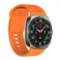 Silicone replacement watch band with rugged smartwatch case, comfortable sports strap for daily wear. - Orange