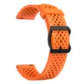 Replacement 22mm silicone watch strap for sport smartwatch, breathable comfortable soft band. - 22mm / Orange