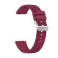 Replacement silicone watch strap with stainless steel buckle and quick release pins for smartwatches - 18mm / Burgundy