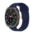 Silicone watch strap replacement band with breathable holes and square buckle for smart watch. - Galaxy Watch Ultra 2/1 / Midnight Blue