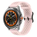 Silikon Uhrenarmband 22mm atmungsaktives Ersatzarmband kompatibel mit Sport Smartwatch rosa - 22mm / Rosésand