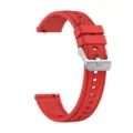 Replacement silicone watch strap for smart watch with quick release pins and stainless steel buckle. - 18mm / Red