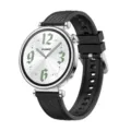 Replacement silicone watch strap for Huawei GT4, premium black rubber band with metal buckle. - 18mm / Black