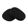 Detailed view of black silicone protective case compatible with AirPods Max headphones. - Outer Ear Cover / Black