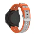 Silicone watch strap 22mm universal replacement band for smart watch in dual color design - 20mm / Orange and Grey