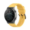 Replacement silicone watch strap compatible with Huawei smartwatch, bright yellow comfortable band. - 20mm / Vitality Yellow