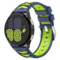 Silicone replacement watch strap with tire texture, compatible with smart watches. - 20mm / Midnight Blue + Lime