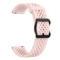 Pink perforated silicone watch strap replacement 22mm breathable sport band for smartwatches - 22mm / Pink Sand