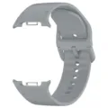 Grey silicone replacement smartwatch band with wave design and metal buckle detail. - 20mm / Light Gray / Anti-Stitched Style