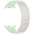 Silicone magnetic watch strap detail showing flexible segment design and clean mint green finish. - Samsung Watch 8 / Mint Green & Starlight