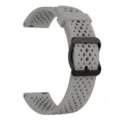 Grey perforated silicone watch strap replacement band compatible with smart watch models. - 22mm / Brownish Gray