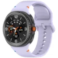 Silicone replacement watch band compatible with smartwatches, comfortable daily wear accessory. - 20mm / Light Purple / Stitched Style