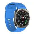Silicone watch strap replacement band detail view, flexible and durable design for sports. - Ocean Blue