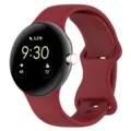 Replacement silicone watch band for Google Pixel Watch 3, comfortable red wrist strap design. - Watch 3 45 mm / Red