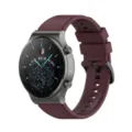 Replacement silicone watch strap compatible with Huawei Watch GT3 Pro smart watch. - 20mm / Burgundy