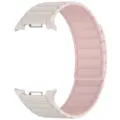 Bracelet de montre magnétique en silicone compatible montre connectée, bicolore beige rose. - Samsung Watch 8 / Lumière étoilée et sable rose