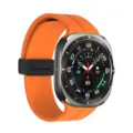 Silicone magnetic watch strap replacement compatible for Samsung Galaxy Ultra orange - Orange