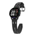 Black silicone watch strap replacement compatible with smartwatches 20mm 22mm 24mm - 20mm / Black and Black