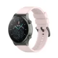 Pink silicone replacement watch strap with dark gray case for smart watch accessory. - 20mm / Official Pink