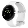 White silicone watch band replacement compatible with smartwatches, comfortable and stylish. - Watch 3 45 mm / White